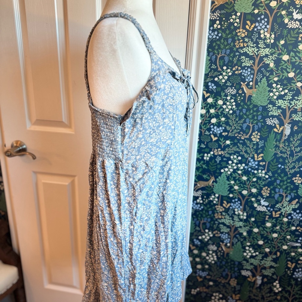 American Eagle Outfitters Blue Smocked back ruffle corset Dress - Picture 4 of 6